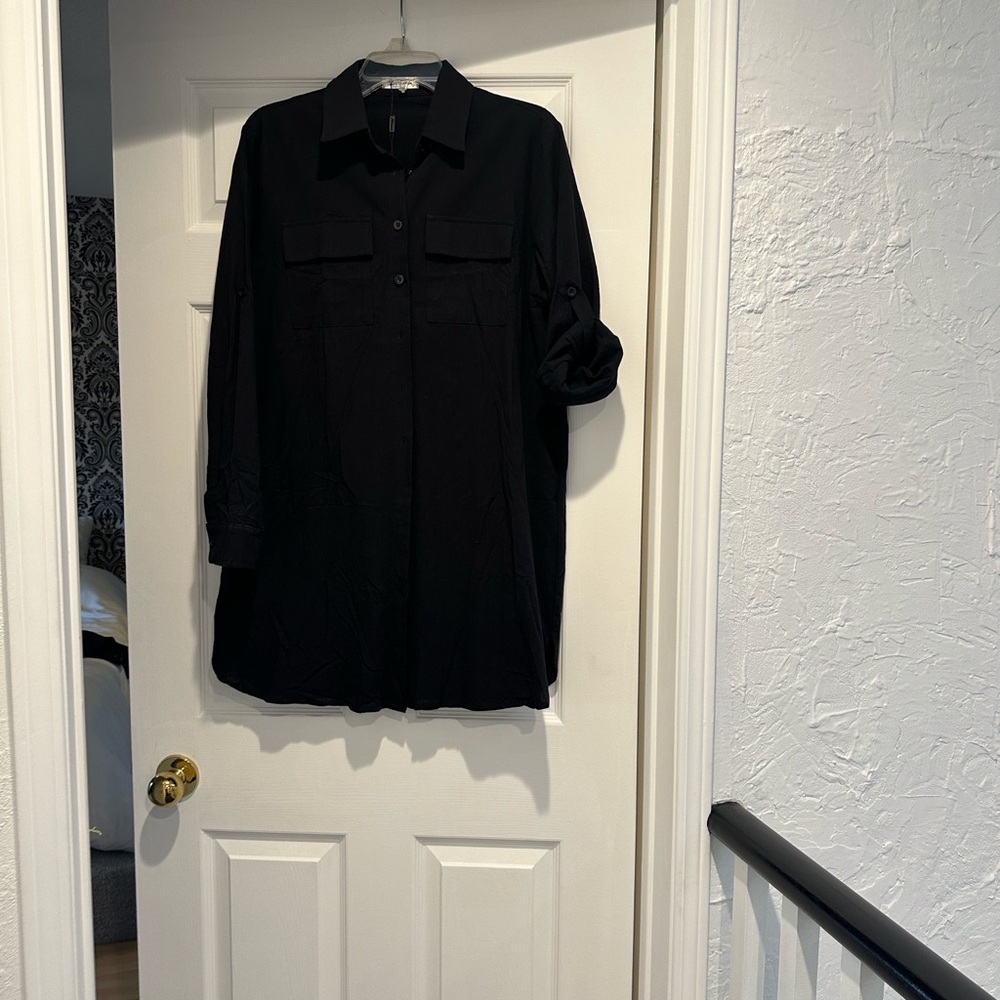 Elegant Black Shirt Dress